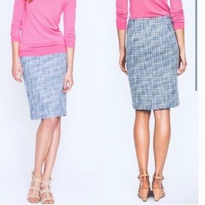 J. CREW WOMEN'S NO.2 PENCIL SKIRT Blue tweed 00.